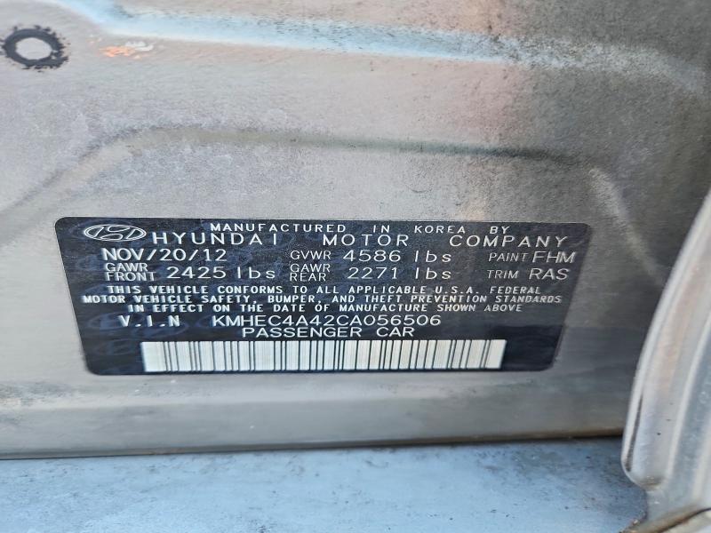 46052306 :رقم المزاد ، KMHEC4A42CA056506 vin ، 2012 Hyundai Sonata Hybrid مزاد بيع