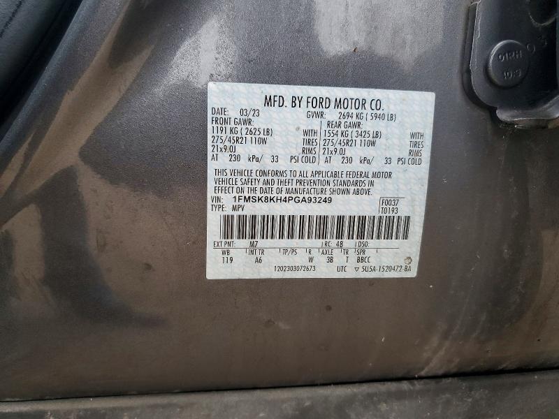 Продажа на аукционе авто 2023 Ford Explorer, vin: 1FMSK8KH4PGA93249, номер лота: 41887746