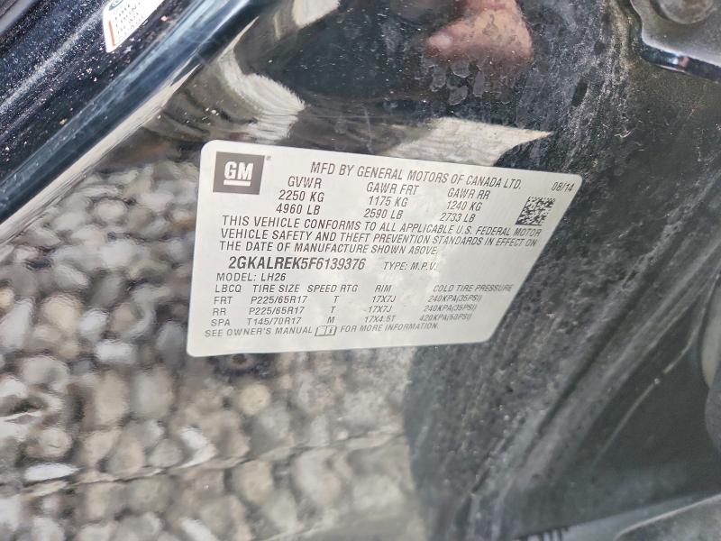 Aukcja sprzedaży 2015 Gmc Terrain, vin: 2GKALREK5F6139376, numer aukcji: 46640136