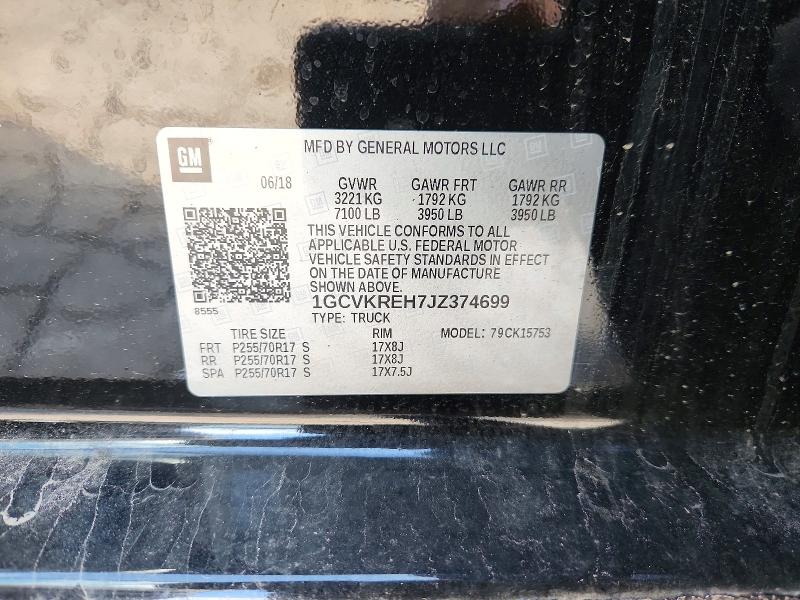 Продаж на аукціоні авто 2018 Chevrolet Silverado, vin: 1GCVKREH7JZ374699, номер лоту: 47829316