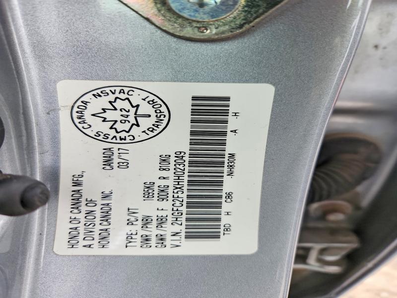 Aukcja sprzedaży 2017 Honda Civic, vin: 2HGFC2F5XHH023049, numer aukcji: 79933955