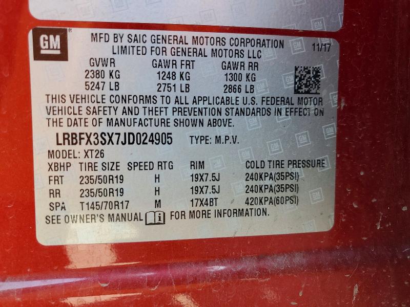 Продажа на аукционе авто 2018 Buick Envision, vin: LRBFX3SX7JD024905, номер лота: 46371556