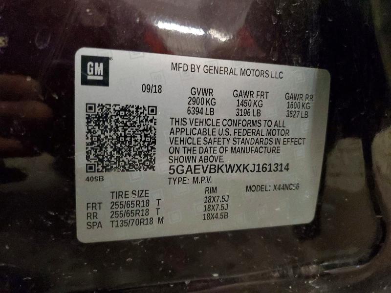Продаж на аукціоні авто 2019 Buick Enclave, vin: 5GAEVBKWXKJ161314, номер лоту: 47541306