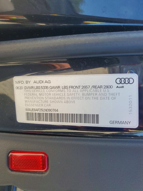 Продаж на аукціоні авто 2020 Audi A6, vin: WAUE8AF25LN090764, номер лоту: 79809665