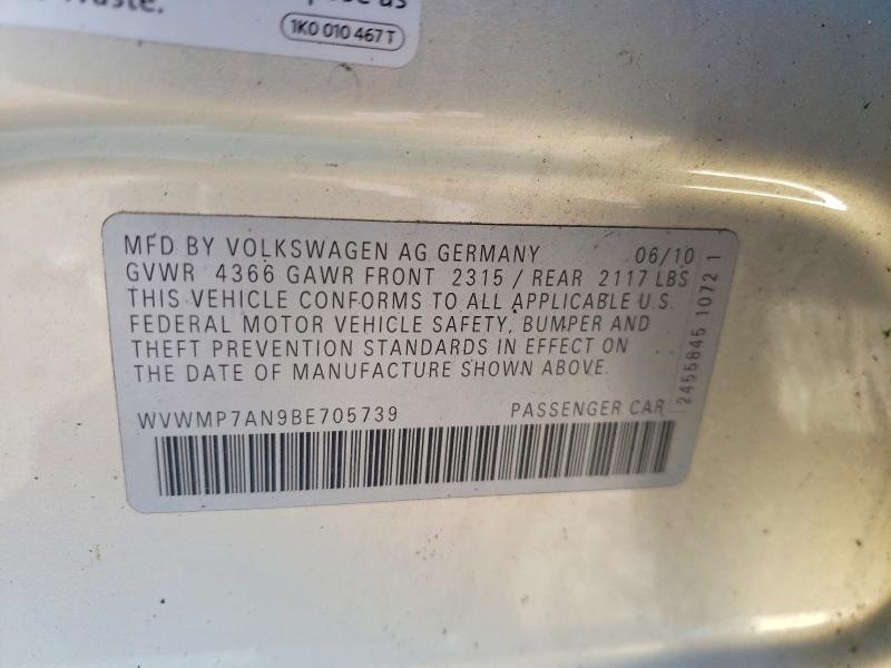 45842336 :رقم المزاد ، WVWMP7AN9BE705739 vin ، 2011 Volkswagen Cc مزاد بيع
