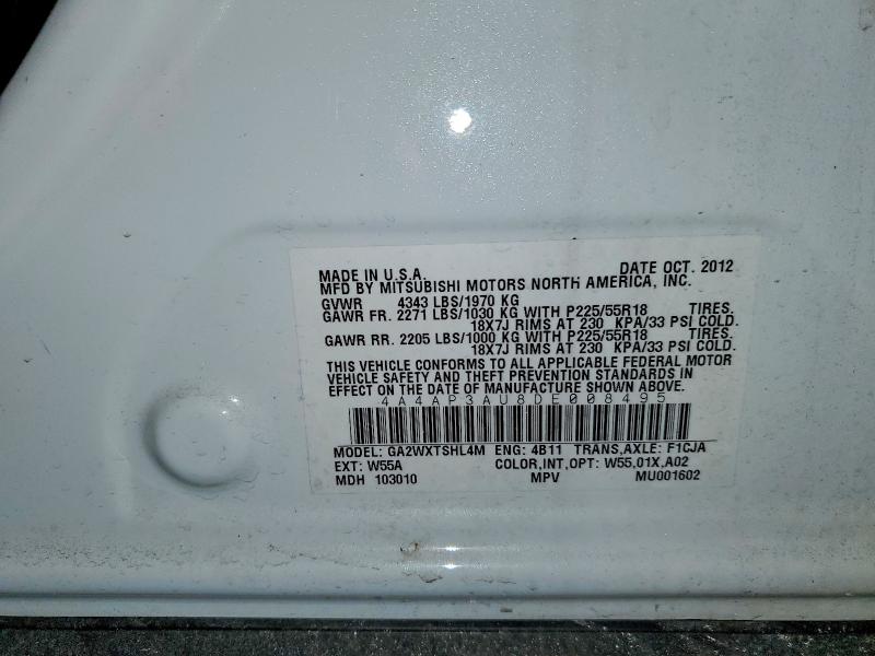 Продаж на аукціоні авто 2013 Mitsubishi Outlander Sport, vin: 4A4AP3AU8DE008495, номер лоту: 46926036