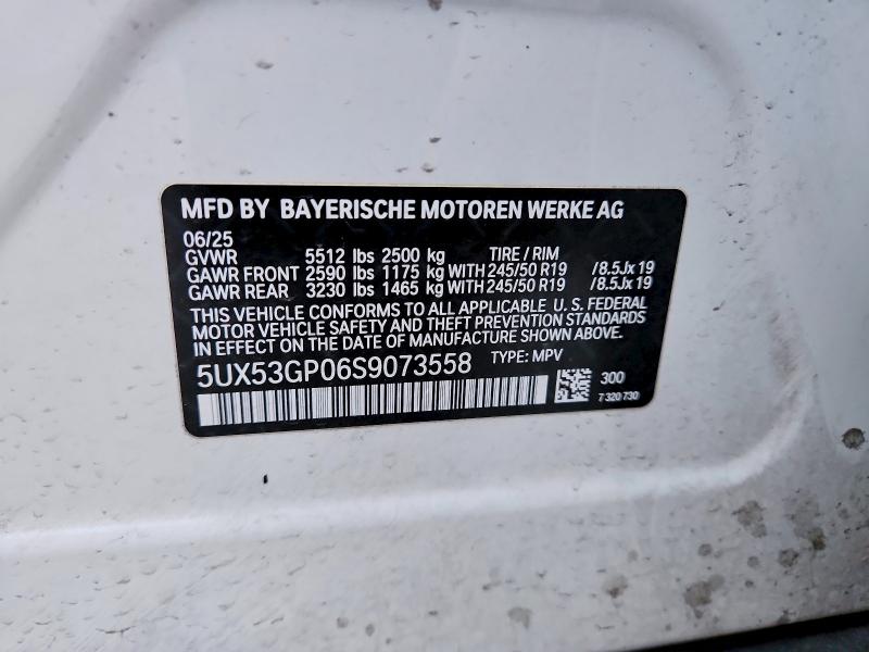 Продаж на аукціоні авто 2025 Bmw X3, vin: 5UX53GP06S9073558, номер лоту: 47967216