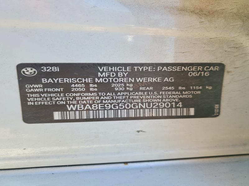 Продаж на аукціоні авто 2016 Bmw 328, vin: WBA8E9G50GNU29014, номер лоту: 46163936