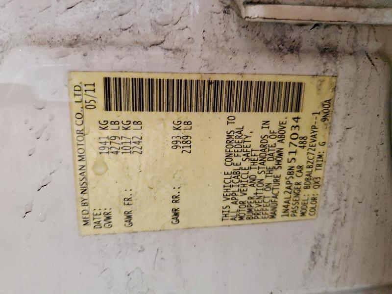 41875716 :رقم المزاد ، 1N4AL2AP5BN517034 vin ، 2011 Nissan Altima مزاد بيع