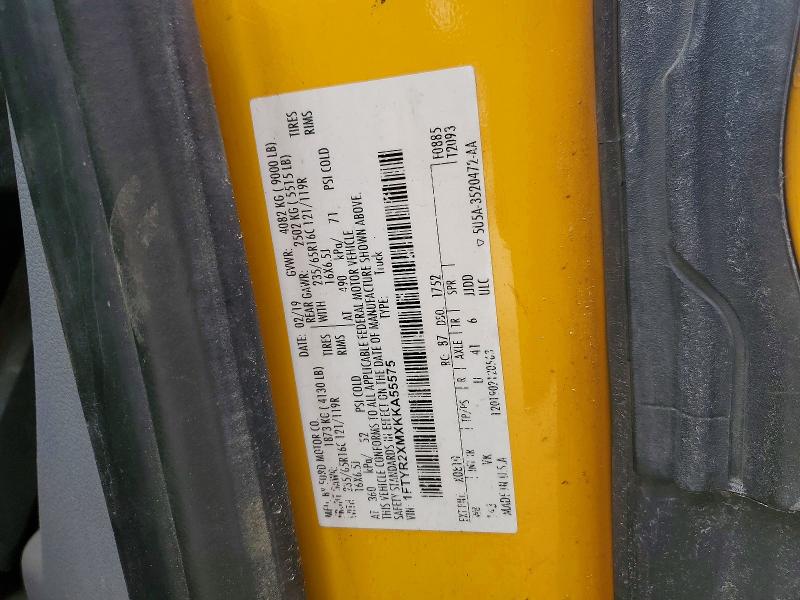 Продаж на аукціоні авто 2019 Ford Transit, vin: 1FTYR2XMXKKA55575, номер лоту: 56182826