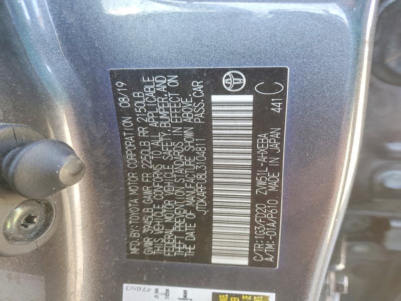 Продажа на аукционе авто 2020 Toyota Prius, vin: JTDKARFU8L3104811, номер лота: 45646196