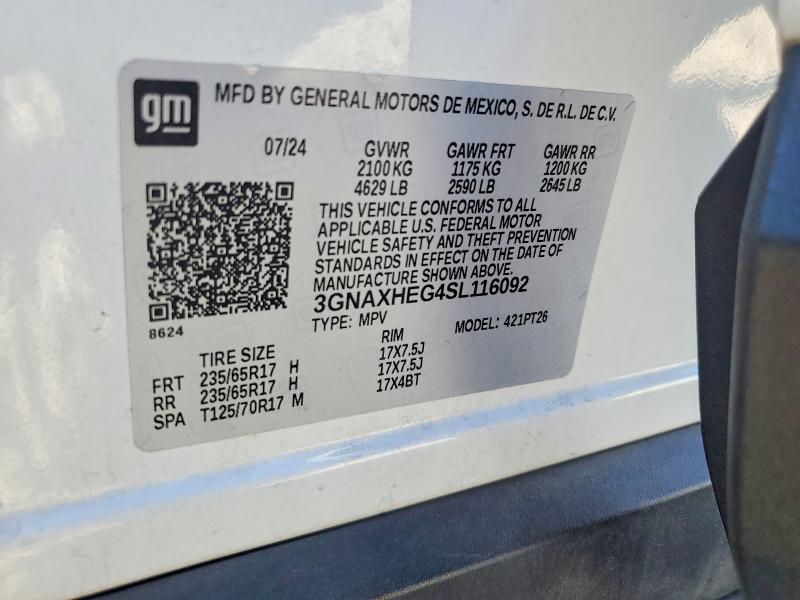 Продаж на аукціоні авто 2025 Chevrolet Equinox, vin: 3GNAXHEG4SL116092, номер лоту: 47067026