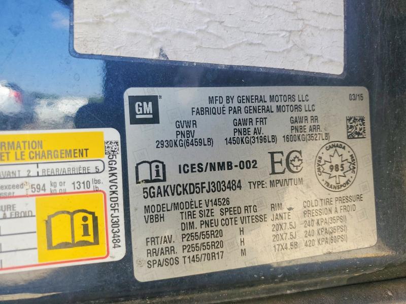 Продаж на аукціоні авто 2015 Buick Enclave, vin: 5GAKVCKD5FJ303484, номер лоту: 47956316