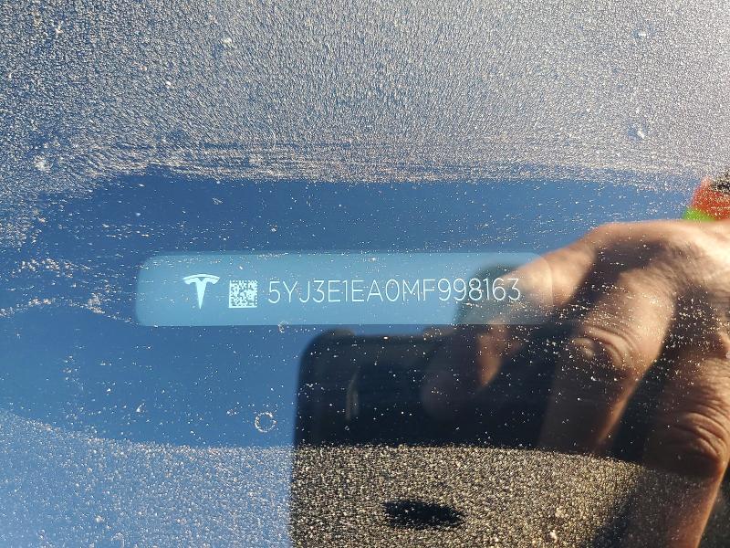 2021 Tesla Model 3 მანქანა იყიდება აუქციონზე, vin: 5YJ3E1EA0MF998163, აუქციონის ნომერი: 41828176