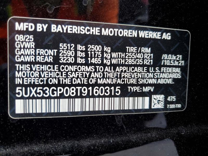 Продаж на аукціоні авто 2026 Bmw X3, vin: 5UX53GP08T9160315, номер лоту: 45781166