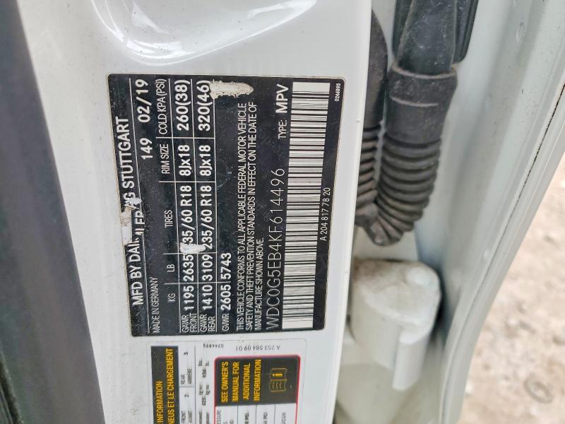 Продажа на аукционе авто 2019 Mercedes-benz Glc, vin: WDC0G5EB4KF614496, номер лота: 47499716