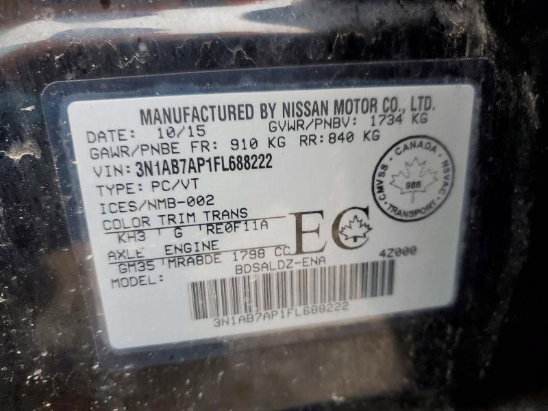 Продажа на аукционе авто 2015 Nissan Sentra, vin: 3N1AB7AP1FL688222, номер лота: 41640146
