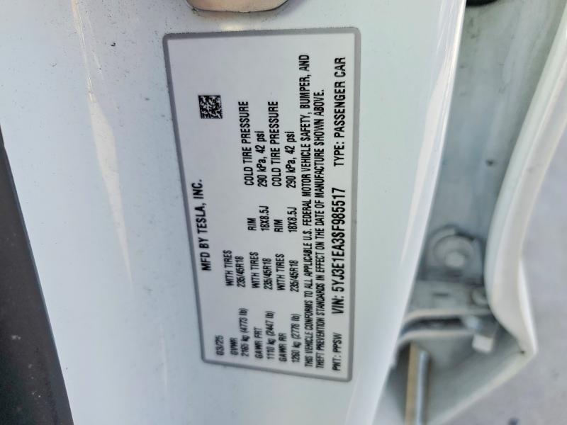 Aukcja sprzedaży 2025 Tesla Model 3, vin: 5YJ3E1EA3SF985517, numer aukcji: 79748875