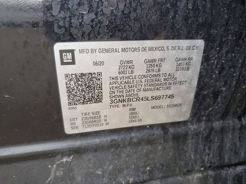 2020 Chevrolet Blazer მანქანა იყიდება აუქციონზე, vin: 3GNKBCR45LS697745, აუქციონის ნომერი: 46827366