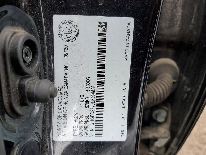 Aukcja sprzedaży 2020 Honda Civic Ex 4dr, vin: 2HGFC2F79LH034828, numer aukcji: 46218086