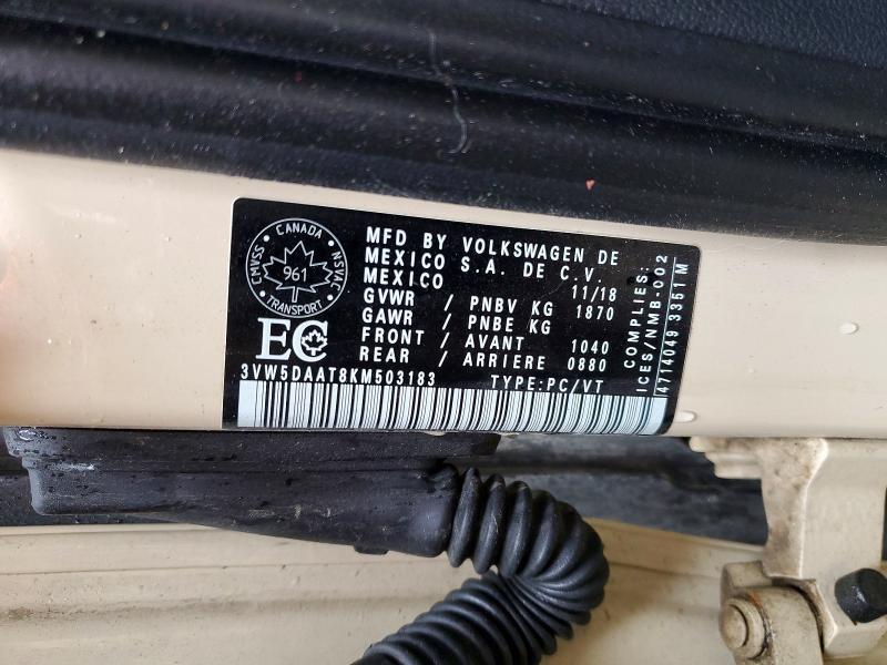 Aukcja sprzedaży 2019 Volkswagen Beetle, vin: 3VW5DAAT8KM503183, numer aukcji: 79450525