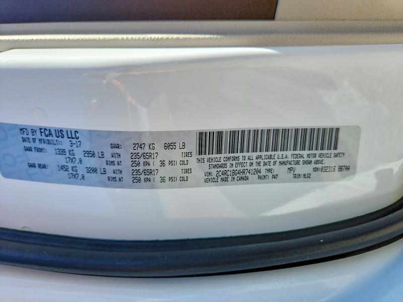 Продаж на аукціоні авто 2017 Chrysler Pacifica, vin: 2C4RC1BG4HR741204, номер лоту: 46733266