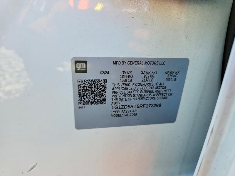 Aukcja sprzedaży 2024 Chevrolet Malibu, vin: 1G1ZD5ST5RF172298, numer aukcji: 47040386