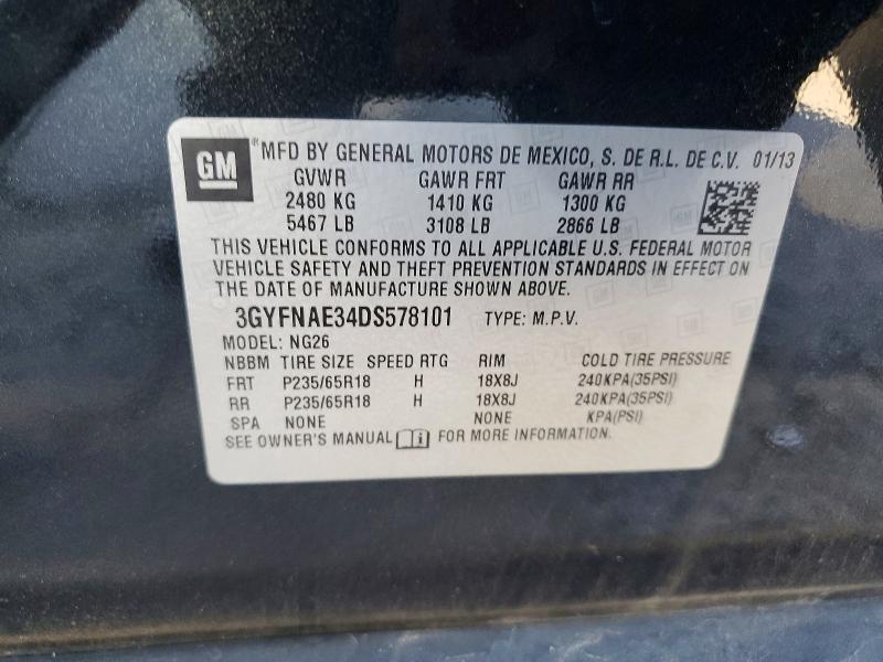 Aukcja sprzedaży 2013 Cadillac Srx, vin: 3GYFNAE34DS578101, numer aukcji: 79310035