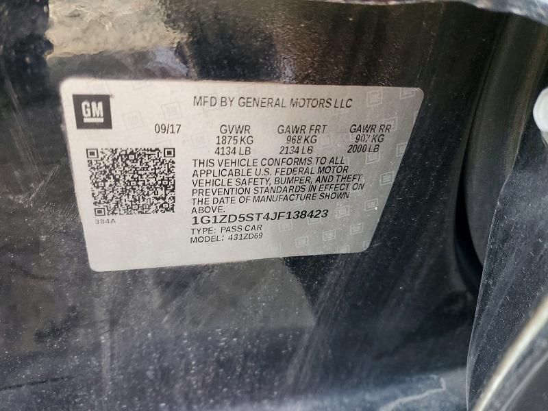Продаж на аукціоні авто 2018 Chevrolet Malibu, vin: 1G1ZD5ST4JF138423, номер лоту: 47419146