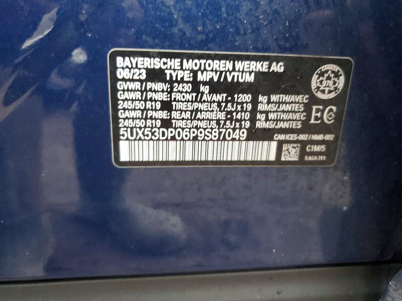 Продажа на аукционе авто 2023 Bmw X3, vin: 5UX53DP06P9S87049, номер лота: 78981755