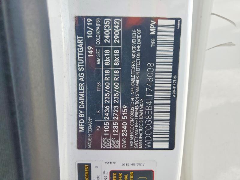 Aukcja sprzedaży 2020 Mercedes-benz Glc, vin: WDC0G8EB4LF748038, numer aukcji: 47780696