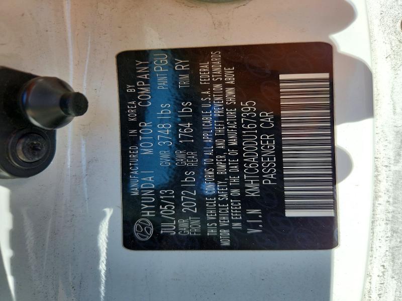 2013 Hyundai Veloster მანქანა იყიდება აუქციონზე, vin: KMHTC6AD0DU167395, აუქციონის ნომერი: 46770746