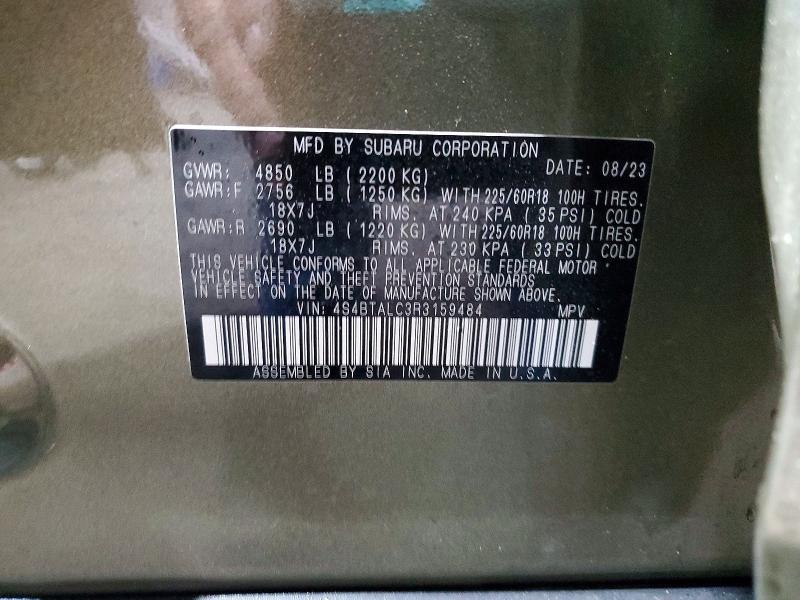 79768805 :رقم المزاد ، 4S4BTALC3R3159484 vin ، 2024 Subaru Outback مزاد بيع