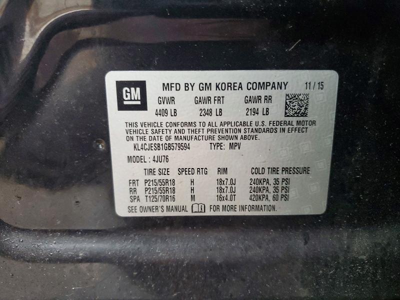Продаж на аукціоні авто 2016 Buick Encore, vin: KL4CJESB1GB579594, номер лоту: 79990545