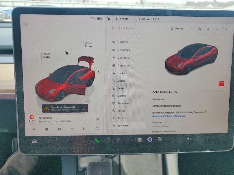 48389056 :رقم المزاد ، 5YJ3E1EAXPF430524 vin ، 2023 Tesla Model 3 مزاد بيع