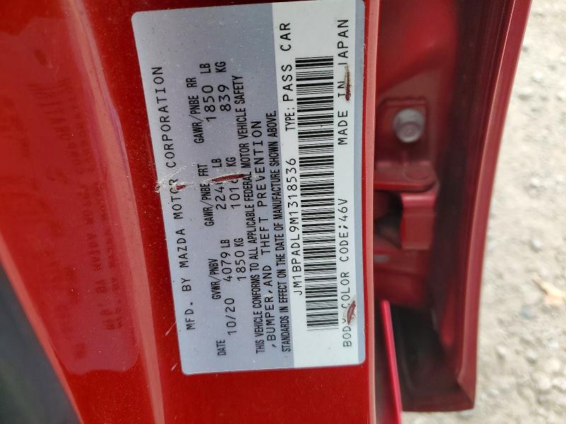 Продаж на аукціоні авто 2021 Mazda 3, vin: JM1BPADL9M1318536, номер лоту: 47274296