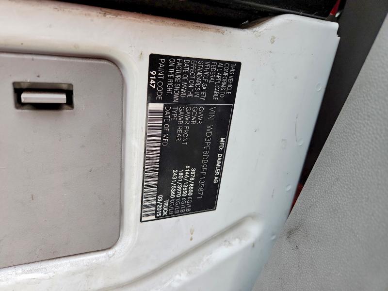 Продажа на аукционе авто 2015 Mercedes-benz Sprinter, vin: WD3PE8DB9FP135871, номер лота: 47596876