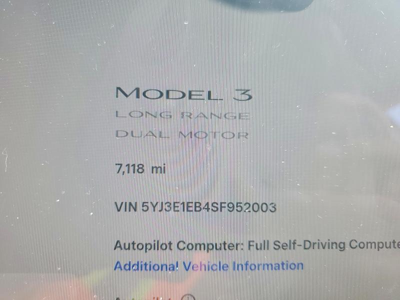 42067376 :رقم المزاد ، 5YJ3E1EB4SF952003 vin ، 2025 Tesla Model 3 مزاد بيع