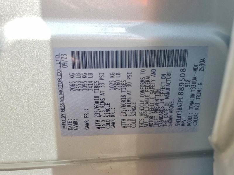 45782596 :رقم المزاد ، 5N1BT3BA2PC889508 vin ، 2023 Nissan Rogue مزاد بيع
