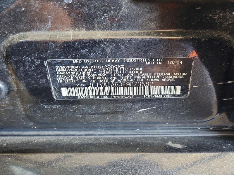 Продаж на аукціоні авто 2015 Subaru Wrx, vin: JF1VA1A60F9823582, номер лоту: 45959486
