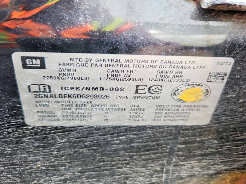 2013 Chevrolet Equinox მანქანა იყიდება აუქციონზე, vin: 2GNALBEK6D6293926, აუქციონის ნომერი: 47300096