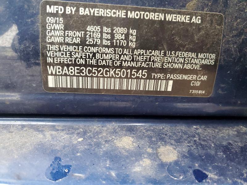 Aukcja sprzedaży 2016 Bmw 328, vin: WBA8E3C52GK501545, numer aukcji: 79564645