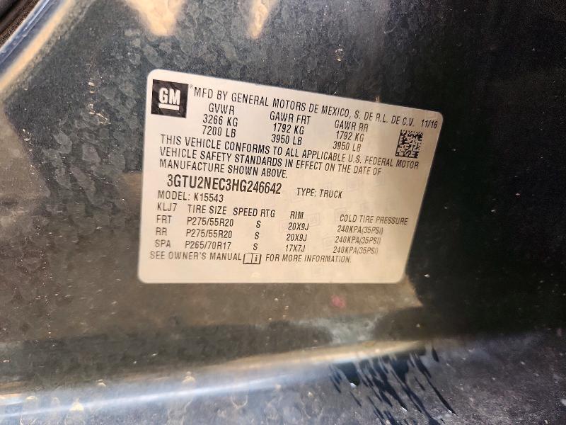 Продаж на аукціоні авто 2017 Gmc Sierra, vin: 3GTU2NEC3HG246642, номер лоту: 48128606
