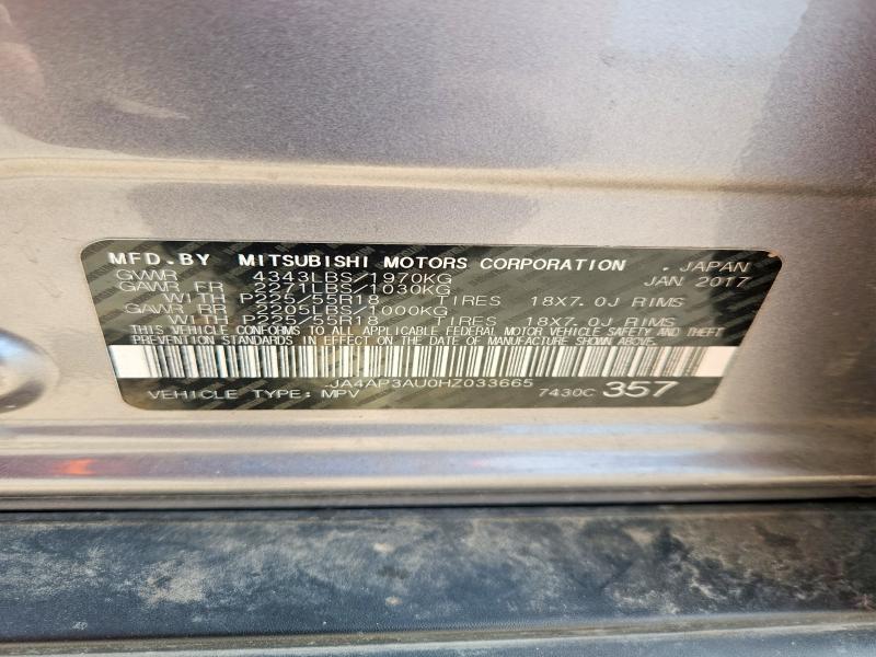 Продаж на аукціоні авто 2017 Mitsubishi Outlander Sport, vin: JA4AP3AU0HZ033665, номер лоту: 47885036