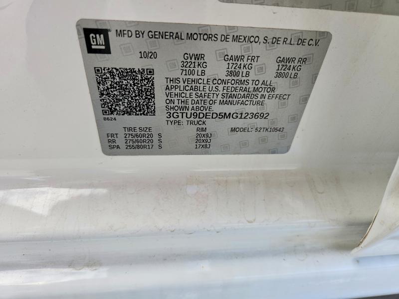 Продажа на аукционе авто 2021 Gmc Sierra, vin: 3GTU9DED5MG123692, номер лота: 78737585
