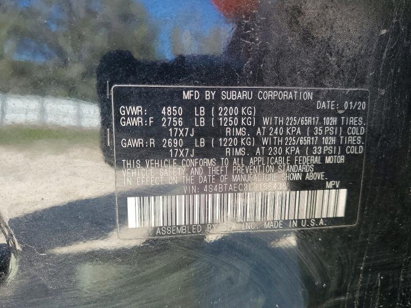 Продаж на аукціоні авто 2020 Subaru Outback, vin: 4S4BTAEC3L3166438, номер лоту: 46508676