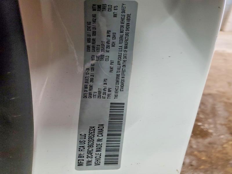 2025 Chrysler Pacifica მანქანა იყიდება აუქციონზე, vin: 2C4RC1BG3SR526324, აუქციონის ნომერი: 47346726