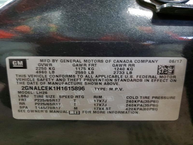 Продажа на аукционе авто 2017 Chevrolet Equinox, vin: 2GNALCEK1H1615896, номер лота: 47860946