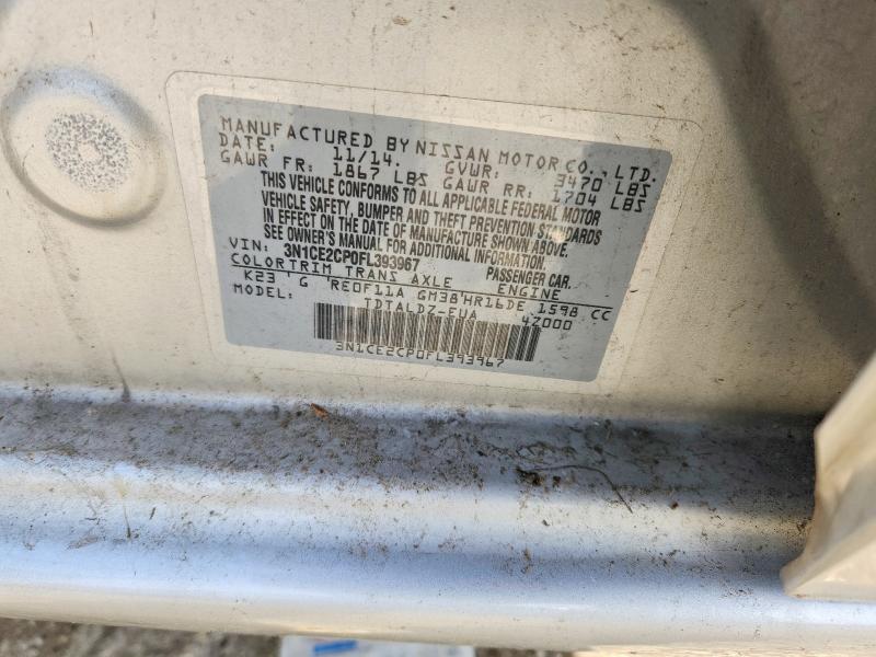 75084705 :رقم المزاد ، 3N1CE2CP0FL393967 vin ، 2015 Nissan Versa Note مزاد بيع