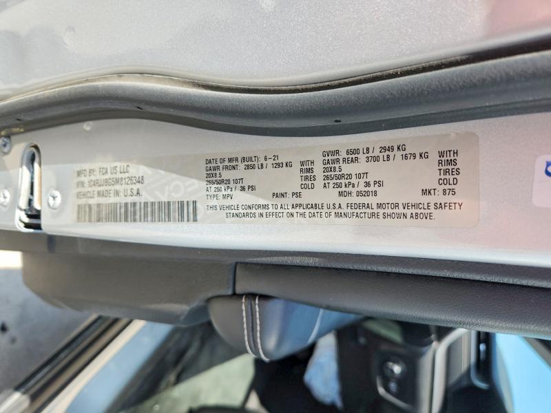 Продажа на аукционе авто 2021 Jeep Grand Cherokee, vin: 1C4RJJBG5M8126348, номер лота: 47427696